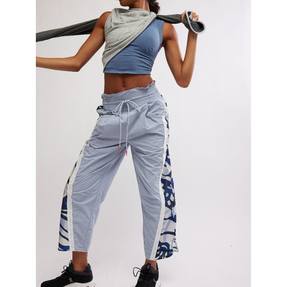 FP Free People FREE MOVEMENT Champ Is Here Printed Pants / Steel Combo blue